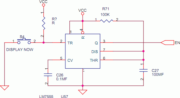 Display On Timer with 555