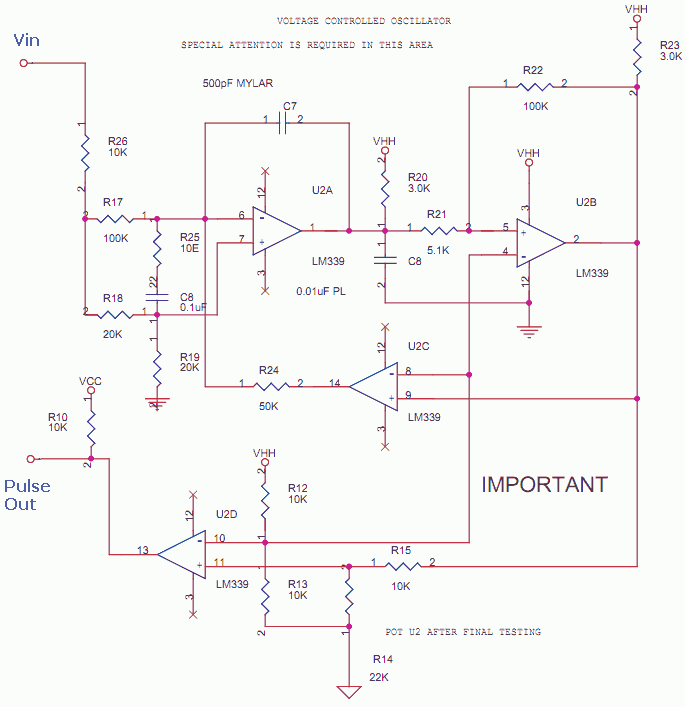 VCO - Voltage Controlled Oscillator using Opamps