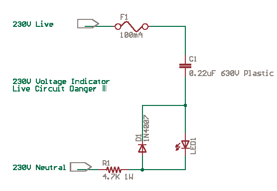 Mains Voltage Indicator with a LED