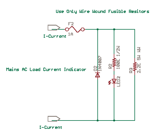 Mains Current Indicator with a LED