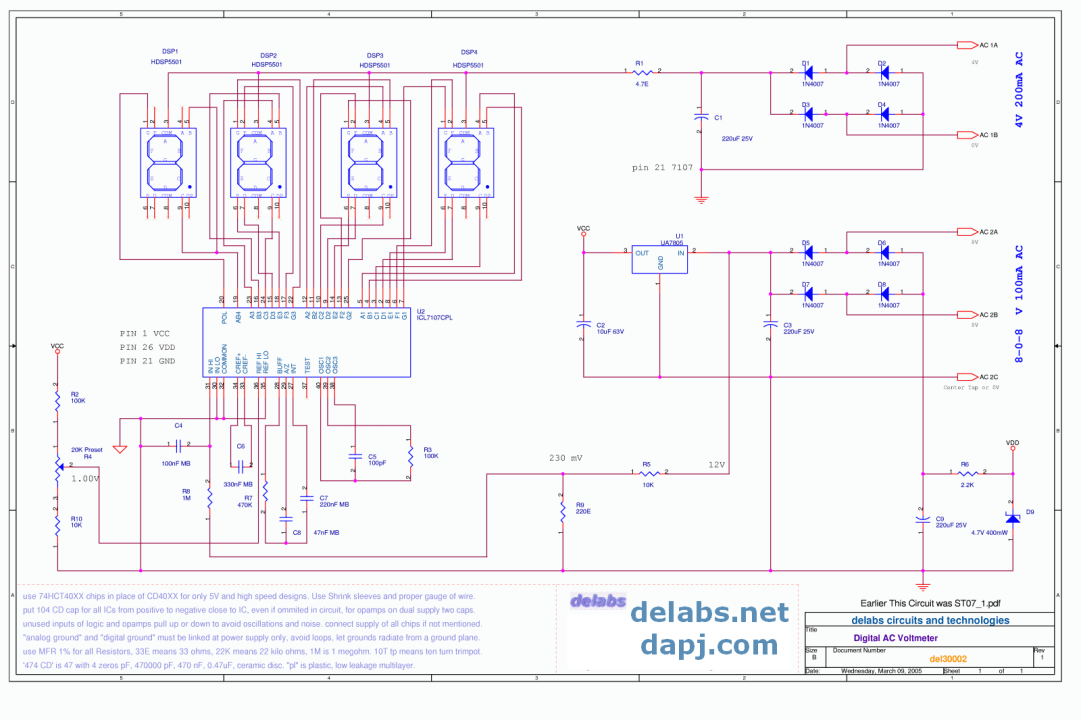 3-1/2 Digit ICL7107 DPM Digital Panel Meter