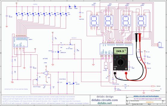 Analog and Digital Voltmeter using ICL7107